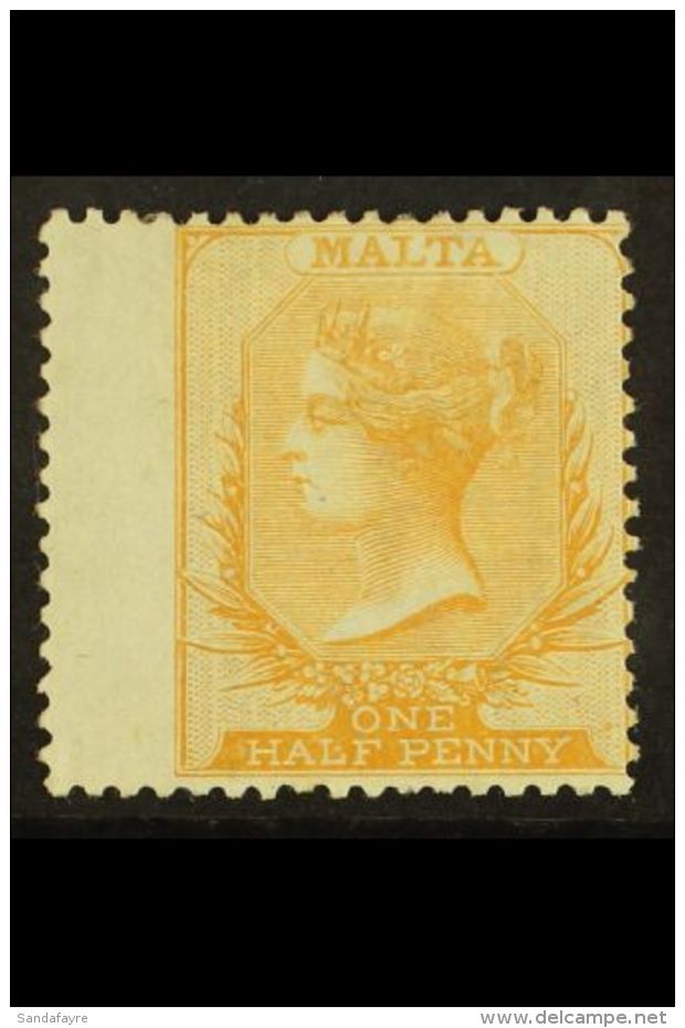 1863-81 &frac12;d Dull Orange, Perf 14, Watermark CC, SG 7, Fine Mint With Wing Margin At Right. For More Images,... - Malta (...-1964)