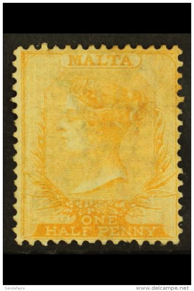 1863-81 &frac12;d Bright Orange, Perf 14, Watermark CC, SG 5, Mint With Part Original Gum And Lovely Fresh Colour.... - Malta (...-1964)