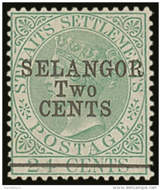 SELANGOR 1891 2c On 24c Green With Type 38 Overprint, SG 47, Very Fine Mint, Lightly Hinged. For More Images,... - Andere & Zonder Classificatie