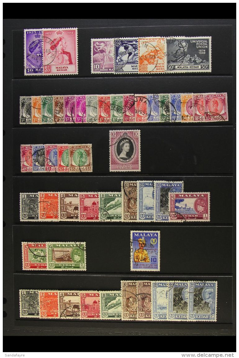 KEDAH 1948 - 1970 Complete Used Collection Incl 1948 Wedding, 1950 Sheaf And Sultan Set, 1957 And 1959 Sultan... - Sonstige & Ohne Zuordnung