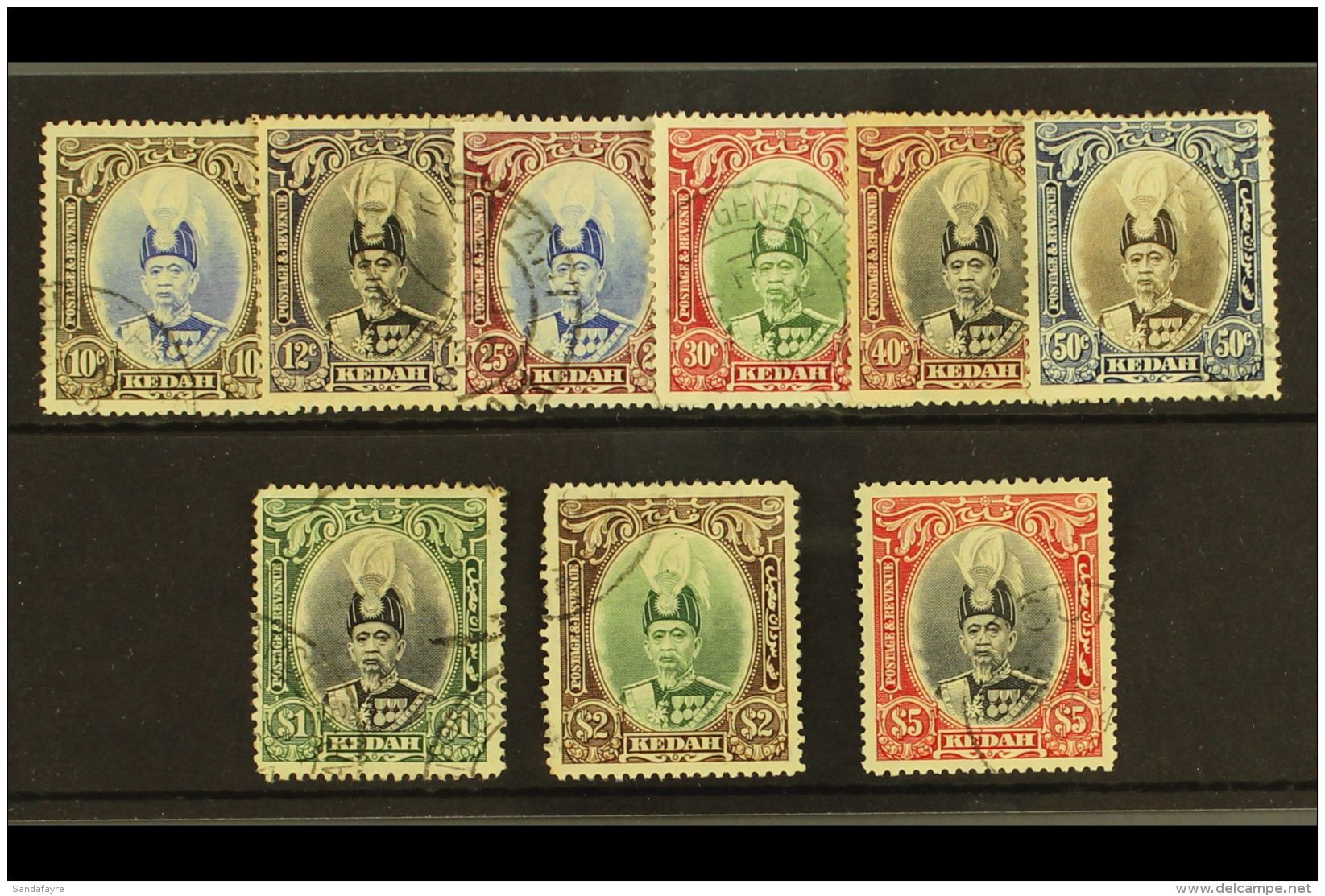 KEDAH 1937 Sultan Set Complete, SG 60/68, Very Fine Used. (9 Stamps) For More Images, Please Visit... - Autres & Non Classés