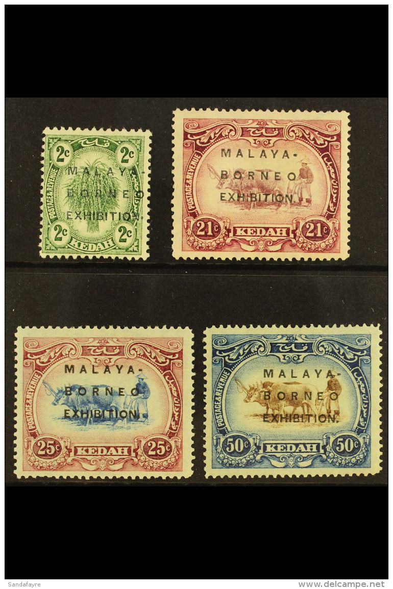 KEDAH 1922 Exhibition Set Wmk MCA With 14mm Ovpt, SG 41/4, Very Fine Mint. (4 Stamps) For More Images, Please... - Andere & Zonder Classificatie