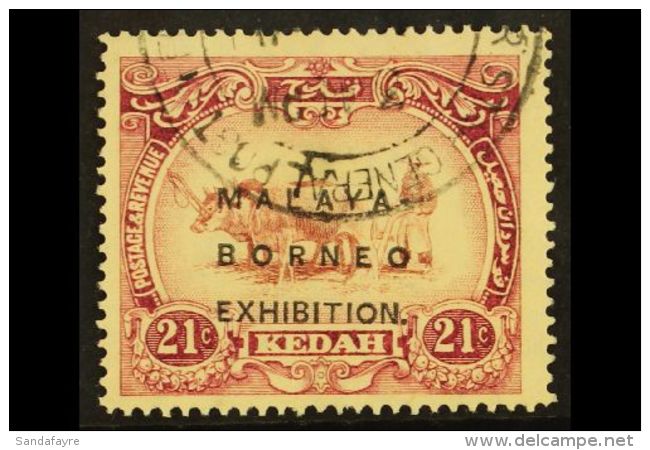 KEDAH 1922 21c Exhibition Mauve And Purple, Wmk MCA, SG 42, Very Fine Used. For More Images, Please Visit... - Andere & Zonder Classificatie