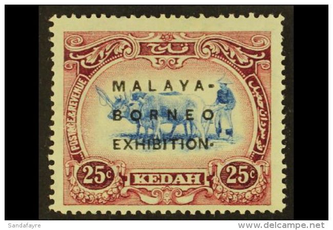 KEDAH 1922 25c Exhibition, Variety "raised Stop", SG 43c, Very Fine Mint. For More Images, Please Visit... - Andere & Zonder Classificatie