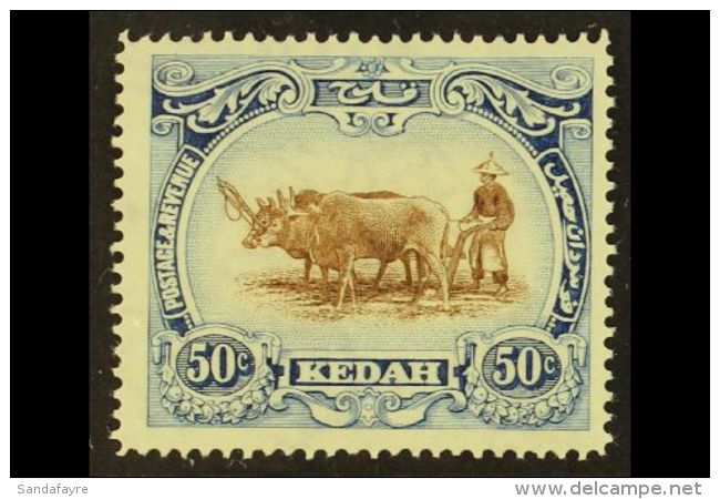 KEDAH 1921 50c Brown And Grey Blue, Type II, SG 36c, Very Fine And Fresh Mint. For More Images, Please Visit... - Andere & Zonder Classificatie