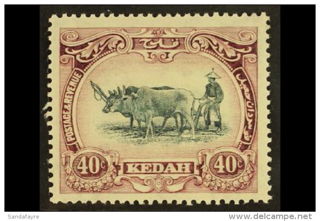 KEDAH 1921 40c Black And Purple, Type II, SG 35c, Very Fine And Fresh Mint. For More Images, Please Visit... - Sonstige & Ohne Zuordnung