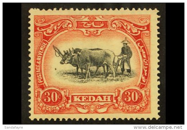 KEDAH 1921 30c Black And Rose, Type II, SG 34b, Very Fine And Fresh Mint. For More Images, Please Visit... - Sonstige & Ohne Zuordnung