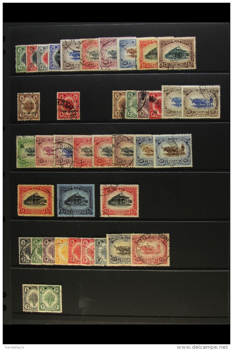 KEDAH 1912 - 1940 Fine Used Selection Incl 1919 Vals To $2, 1921 Vals To $5 Incl Various Type II Values, 1922 Set... - Andere & Zonder Classificatie