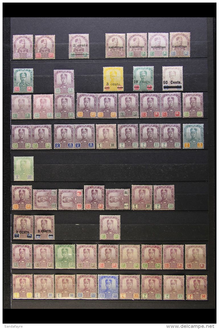 JOHORE 1891-1949 Mint Collection Which Includes 1903 50c On 3c, 1904-10 Range To $5 Incl 2c, 4c, 5c, 8c And 25c... - Andere & Zonder Classificatie