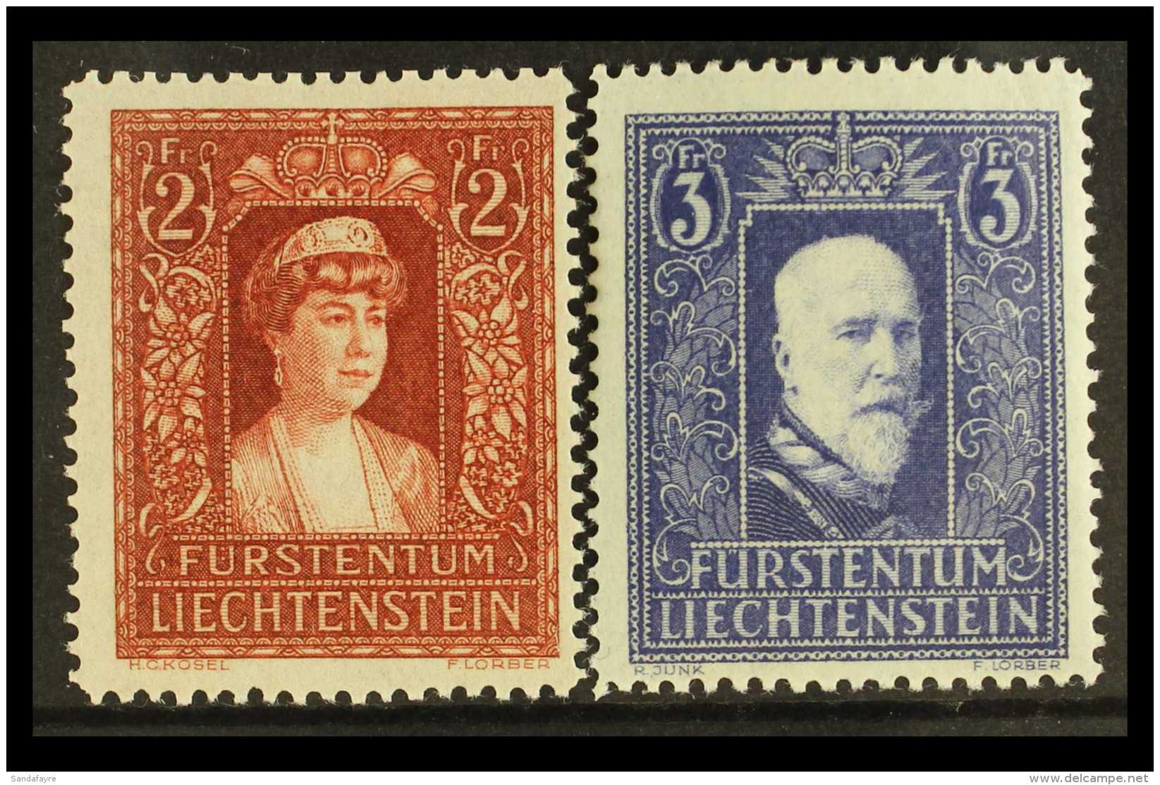 1933 2fr Reddish Brown And 3fr Lilac Prince And Princess, Mi 140/141, Very Fine Mint. (2 Stamps) For More Images,... - Andere & Zonder Classificatie
