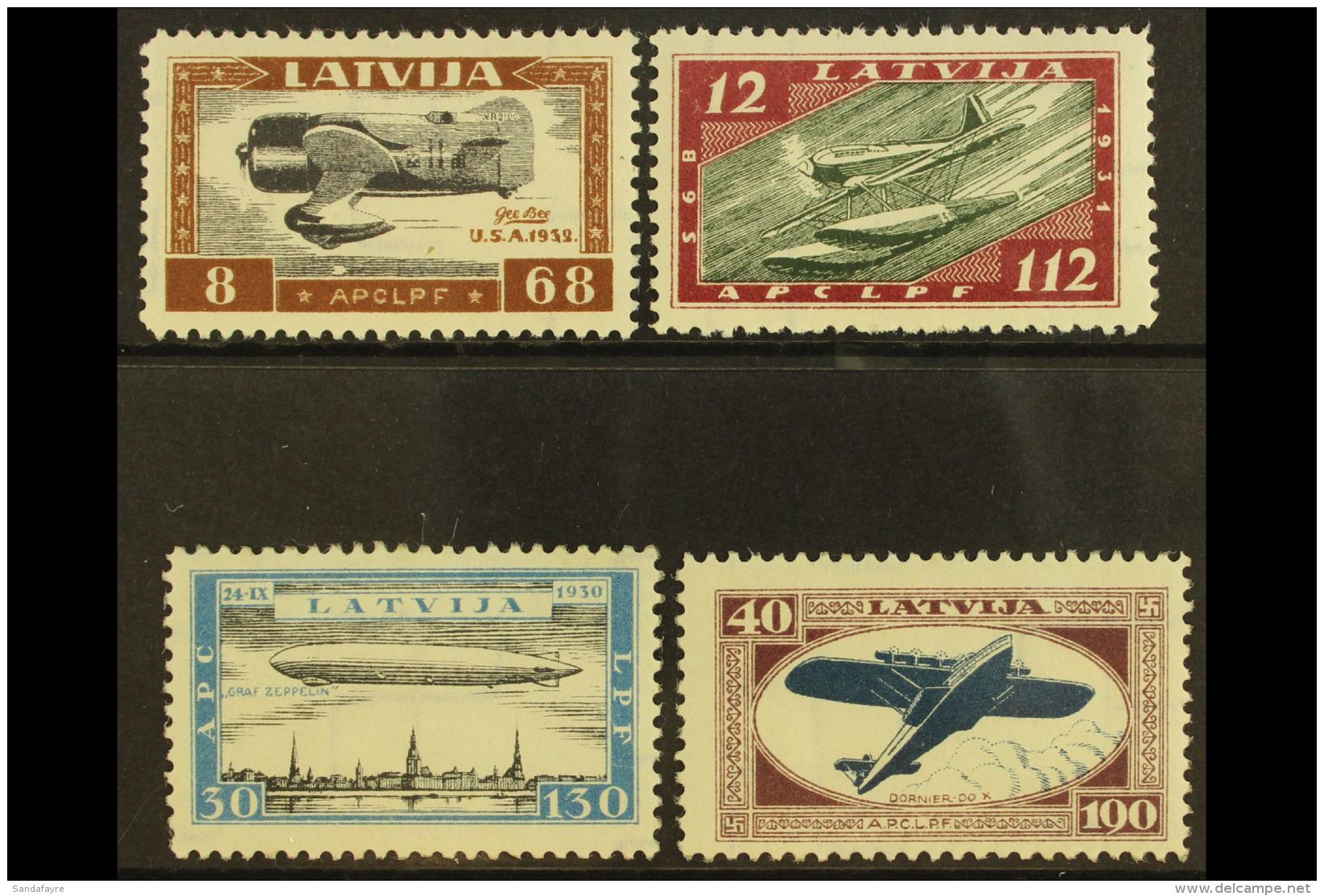 1933 (Sep) Air Wounded Airmen Fund Complete Perf Set (Michel 228/31 A, SG 243A/46A), Fine Mint, Very Fresh. (4... - Letland