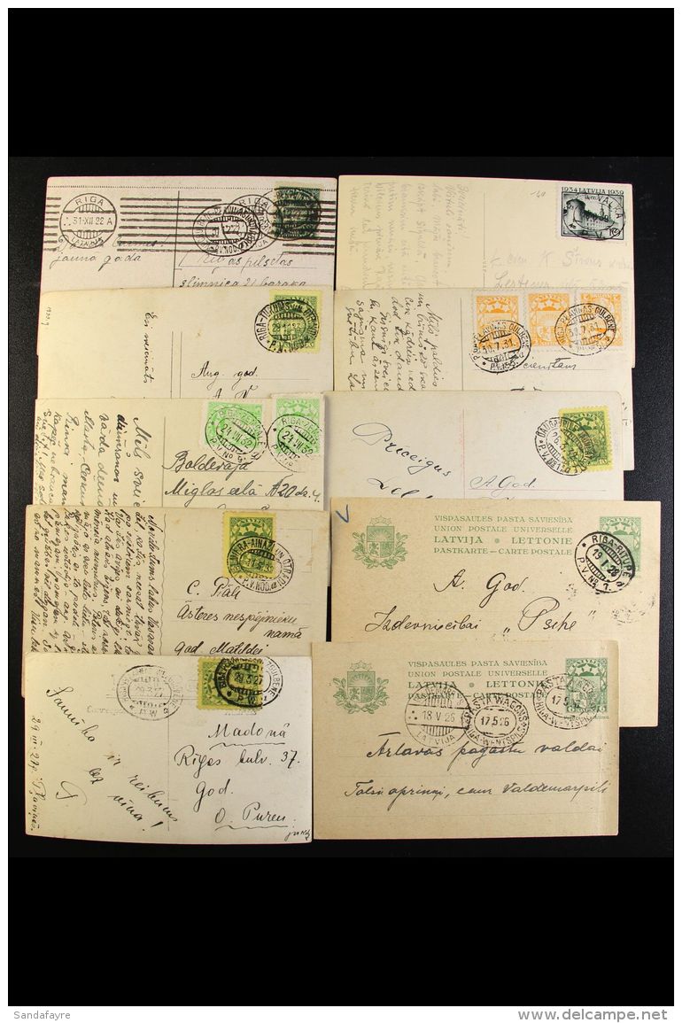 1920-1940 RAILWAY TRAVELLING POST OFFICES. An Interesting Collection Of Covers &amp; Cards With Stamps Tied By... - Letland