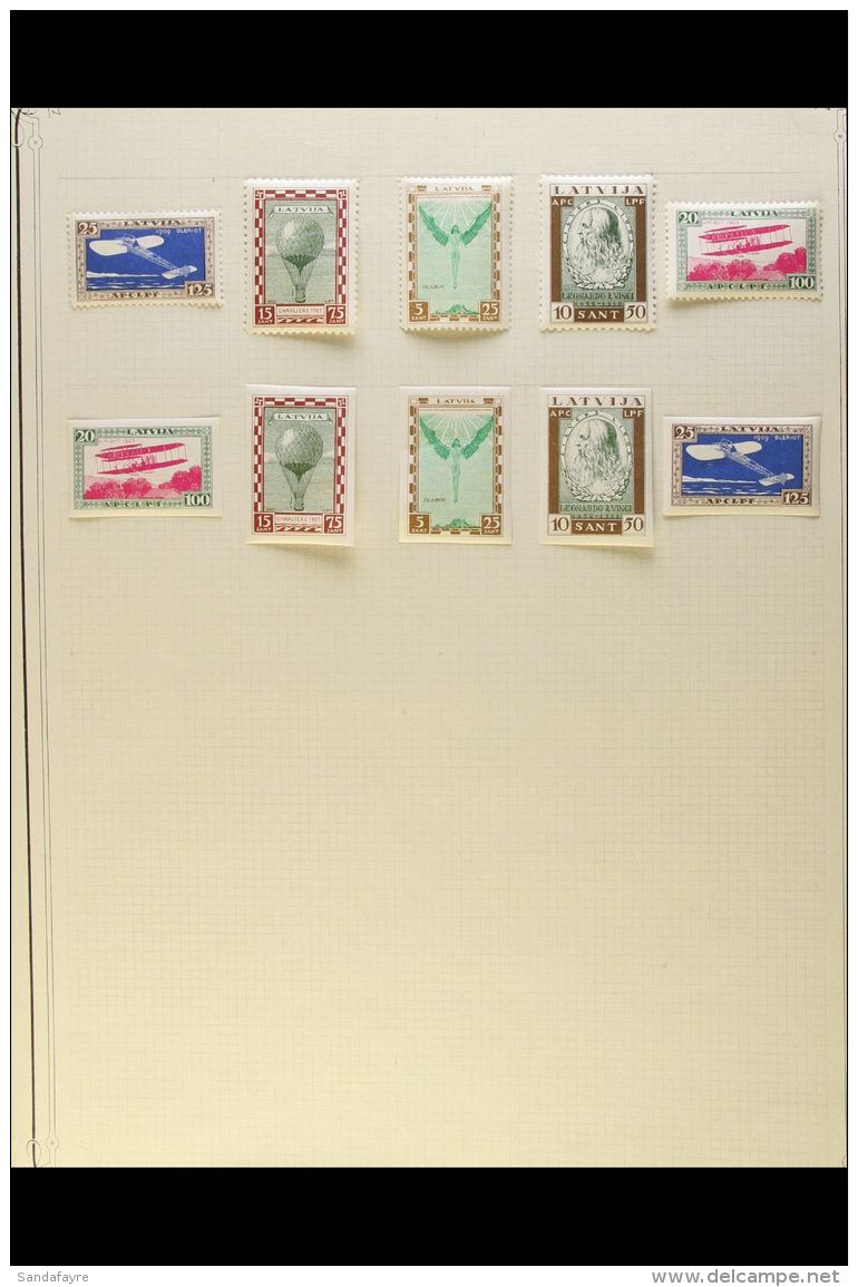1918-1940 ALL DIFFERENT COLLECTION ON LEAVES Mint And Used, Fine And Fresh Condition. Note 1919 (Jan) Perf Set... - Letland