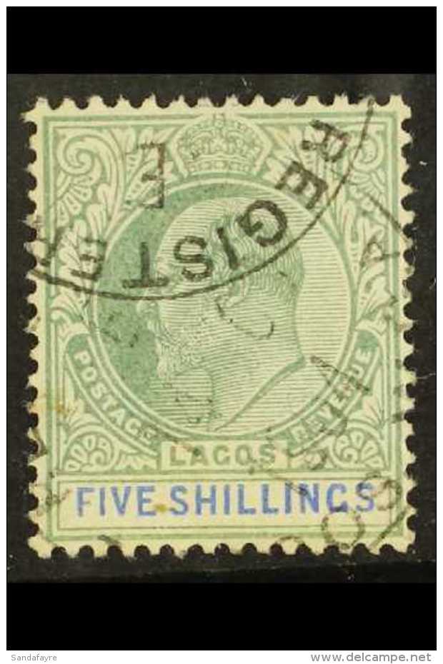 1904 5s Green And Blue, Wmk Crown CA, SG 52, Very Fine Used. Brandon Certificate. For More Images, Please Visit... - Nigeria (...-1960)