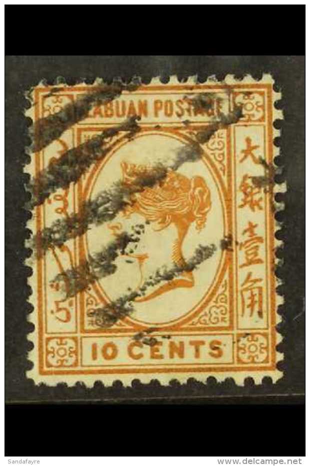 1880-82 10c Brown Wmk Crown CC, SG 8, Fine Used Bar Cancellation. For More Images, Please Visit... - Noord Borneo (...-1963)
