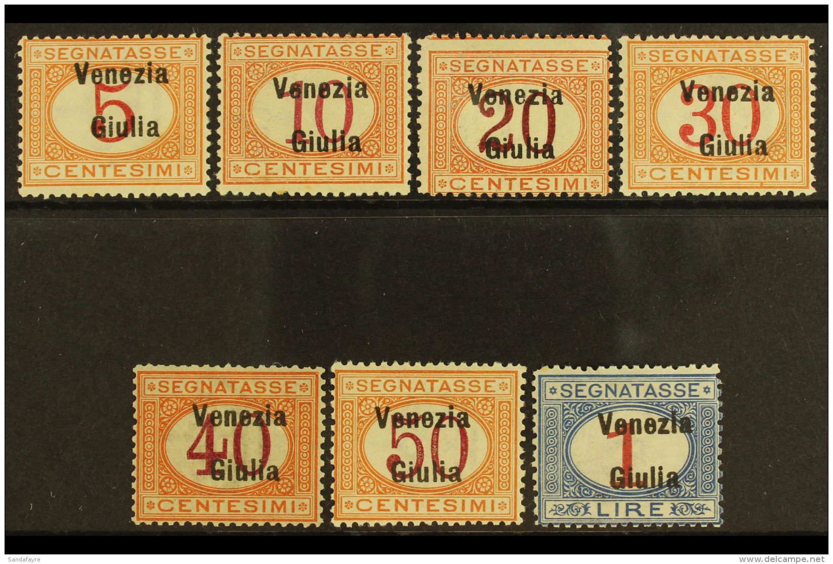 VENEZIA GIULIA POSTAGE DUES 1918 Overprint Set Complete, Sass S4, Very Fine Mint. Cat &euro;1000 (&pound;760) Rare... - Ohne Zuordnung