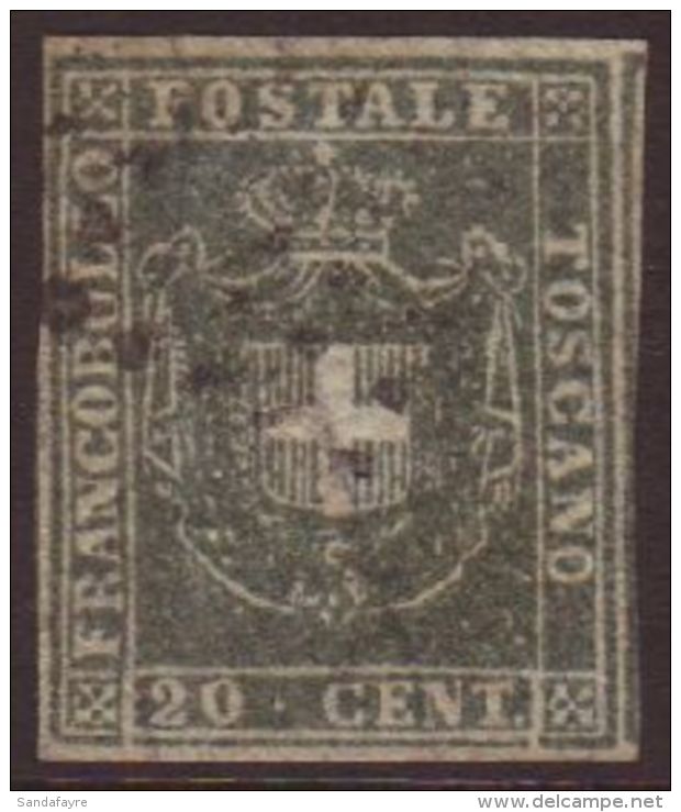 TUSCANY 1860 20c Pale Grey Greenish Blue, Sass 20c, Superb Used With Clear Margins All Round And Light Cancel. For... - Ohne Zuordnung