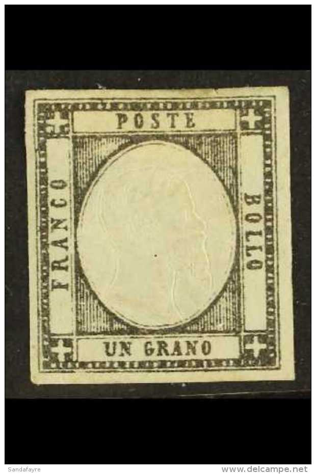 NEAPOLITAN PROVINCES 1861 1g Black, SG 8, Mint, Creases, Four Even Margins, Cat.&pound;650 For More Images, Please... - Ohne Zuordnung