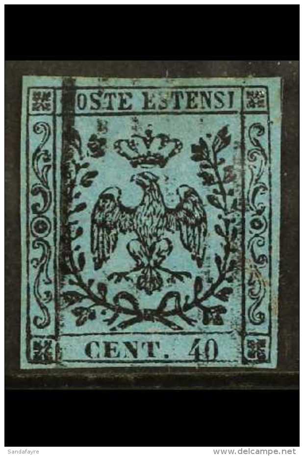 MODENA 1852 40c Sky Blue, Sass 5, Fine Used With Clear Margins All Round, Bright Colour And Light Cancel. Scarce... - Zonder Classificatie