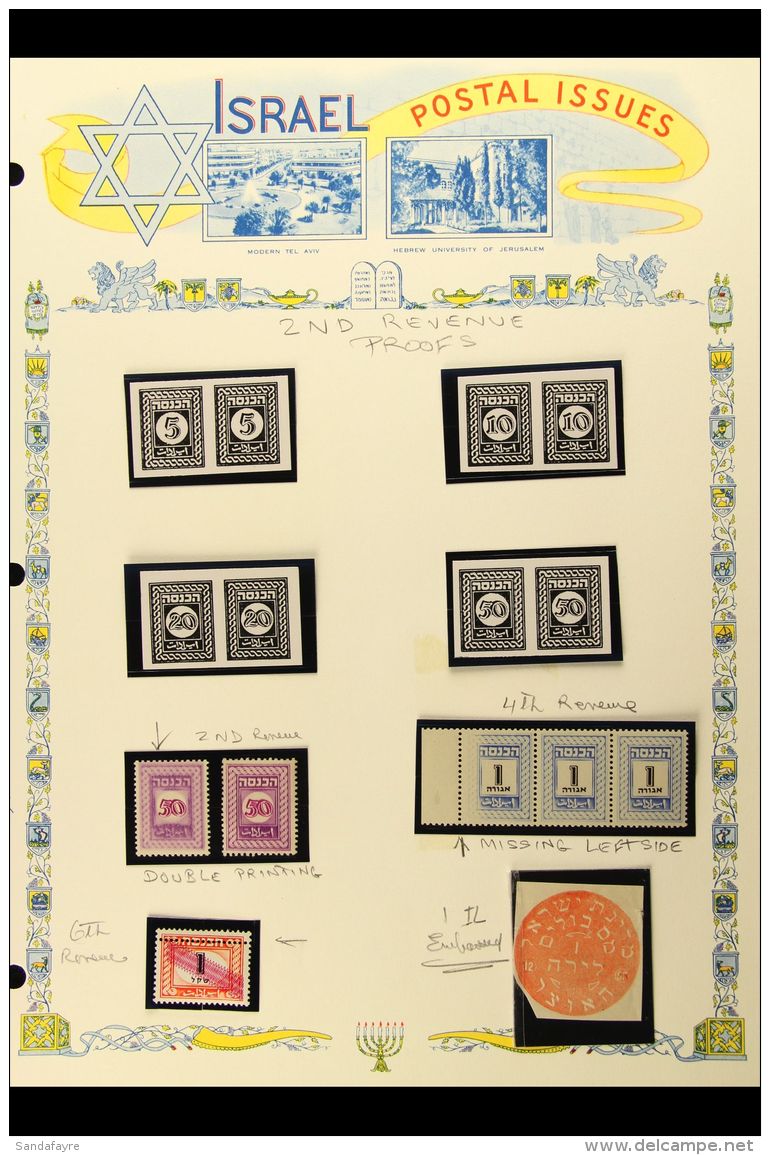 REVENUES 1952-79 Group Of Proofs And Errors, Includes 1952 5m, 10m, 20m, And 50m Imperf Plate Proof Pairs In Black... - Sonstige & Ohne Zuordnung