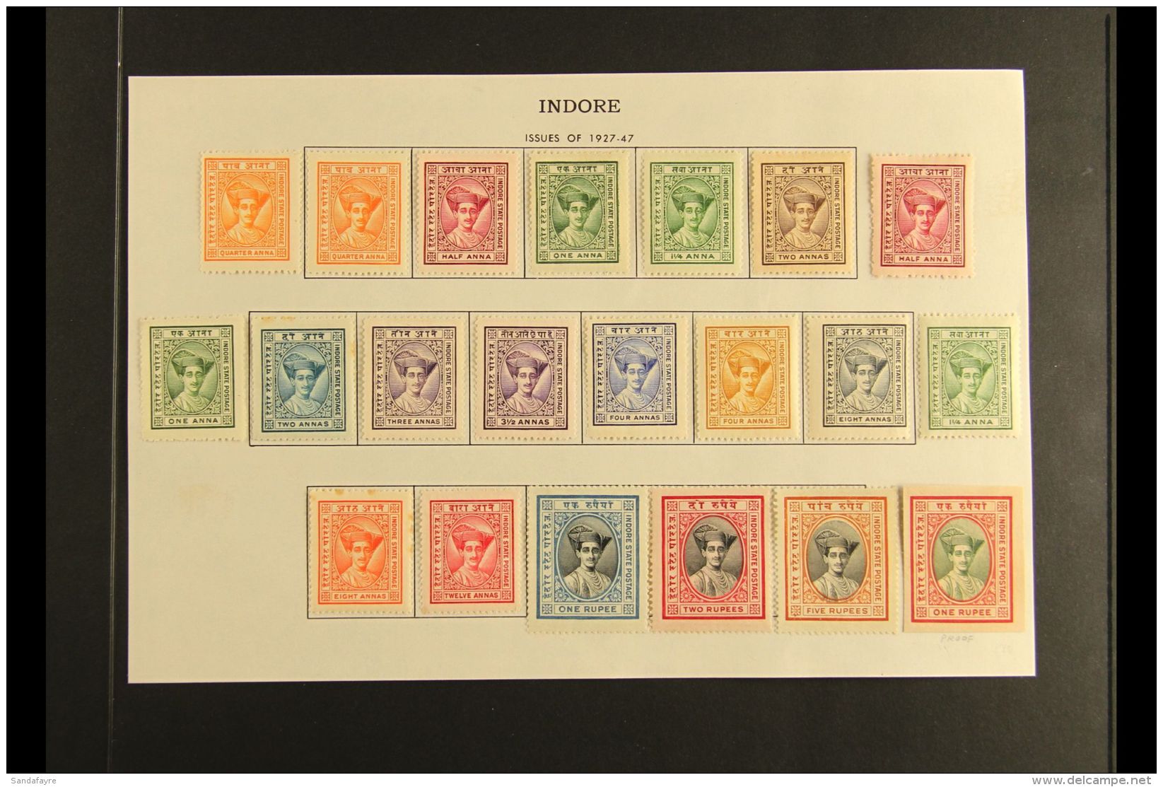 INDORE 1927-37 Lovely Mint Range With All 16 Values/shades From &frac14;a To 5r Except For The 3a Prussian Blue,... - Sonstige & Ohne Zuordnung