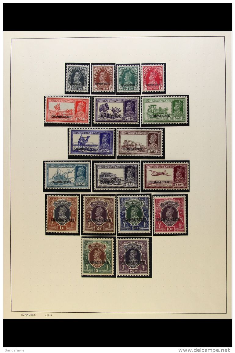 CHAMBA 1938 KGVI Definitives Complete Set, SG 82/99, Very Fine Mint. (18 Stamps) For More Images, Please Visit... - Sonstige & Ohne Zuordnung
