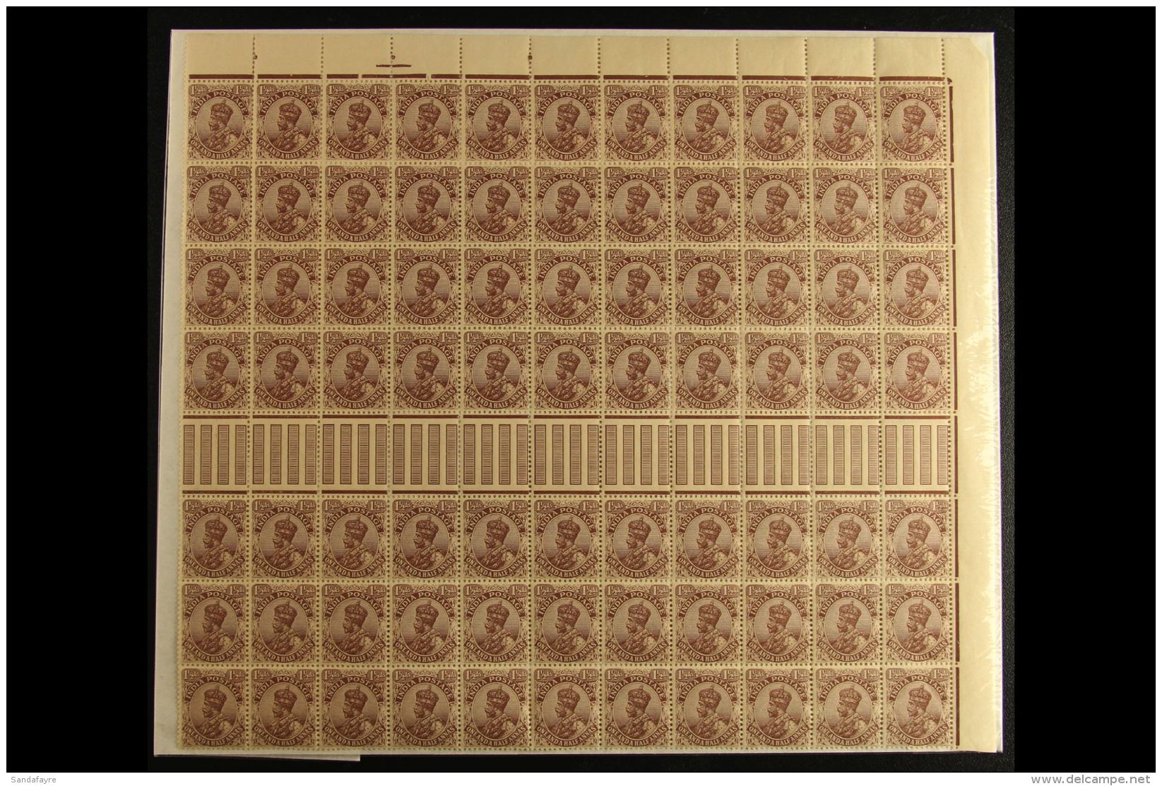 1911-22 LARGE MULTIPLE 1a Chocolate, Type B, SG 165, A Beautiful Never Hinged Mint Inter-pannau Complete Block Of... - Andere & Zonder Classificatie