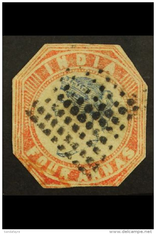 1854-55 4a Blue &amp; Pale Red, SG 18, Cut To Shape Used With Lozenge Cancel. Cat &pound;900 For More Images,... - Sonstige & Ohne Zuordnung