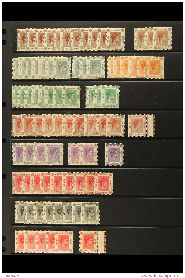 1938-52 KGVI DEFINITIVE FINE MINT RANGES On Stock Pages, Inc All Values To $1 Dull Lilac &amp; Blue (x11) &amp; $2... - Andere & Zonder Classificatie