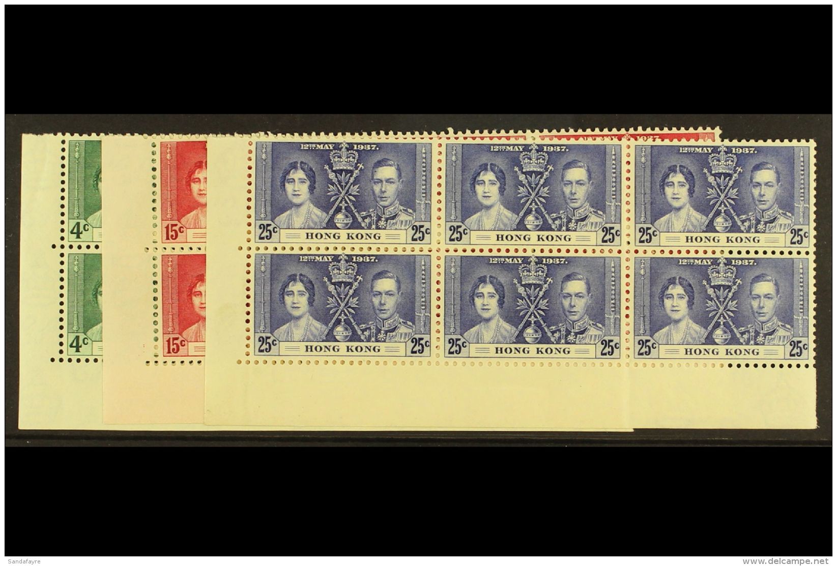 1937 Coronation Set , SG 137/9, Complete In Corner Marginal Blocks Of 6. (18 Stamps) For More Images, Please Visit... - Andere & Zonder Classificatie