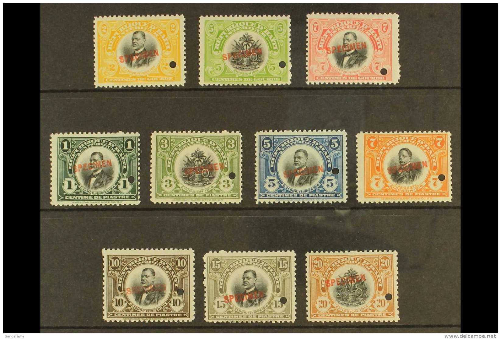 1915 Unissued Complete Set With "SPECIMEN" Overprints, SG 219/28 (see Note After Scott 218), Very Fine Never... - Haiti