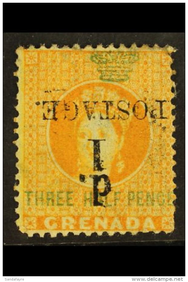 1886 1d On 1&frac12;d Orange INVERTED SURCHARGE Variety, SG 37a, Mint, Some Stained &amp; Shortish Perfs, Scarce.... - Grenada (...-1974)