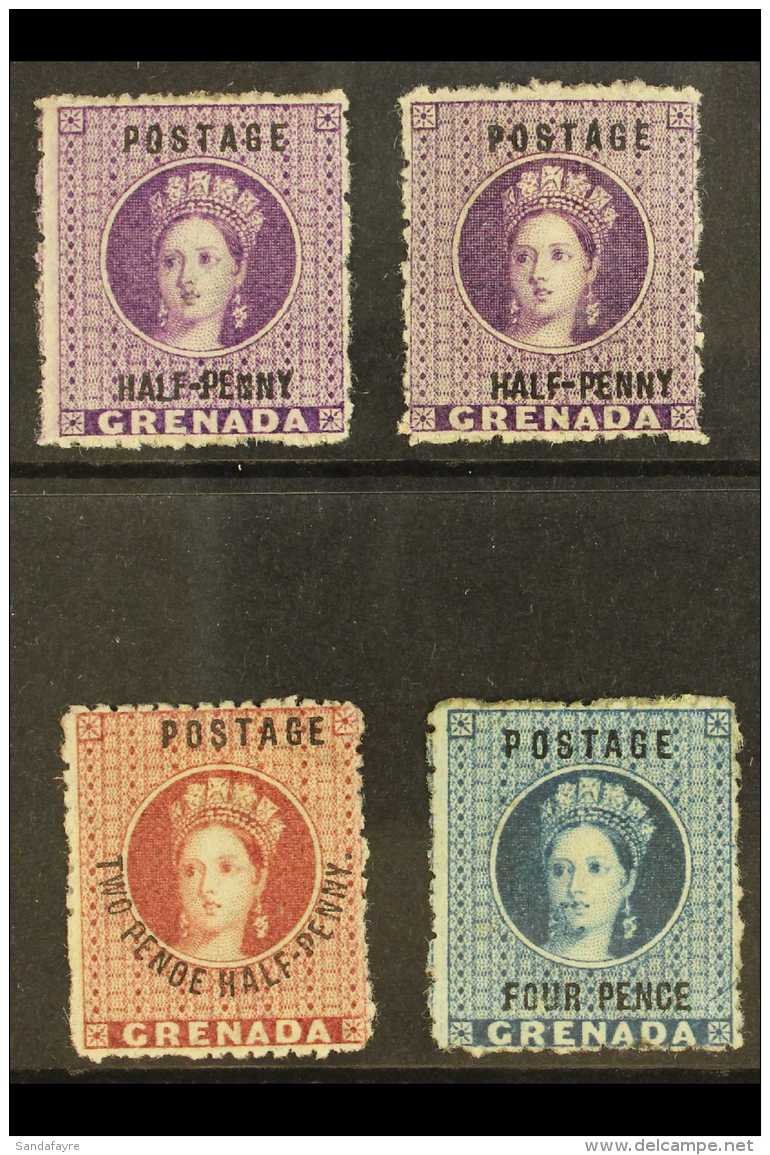 1881 &frac12;d Both Shades, 2&frac12;d &amp; 4d Surcharges On Undenominated Stamps, Wmk Large Star, SG 20/3, Mint... - Grenada (...-1974)