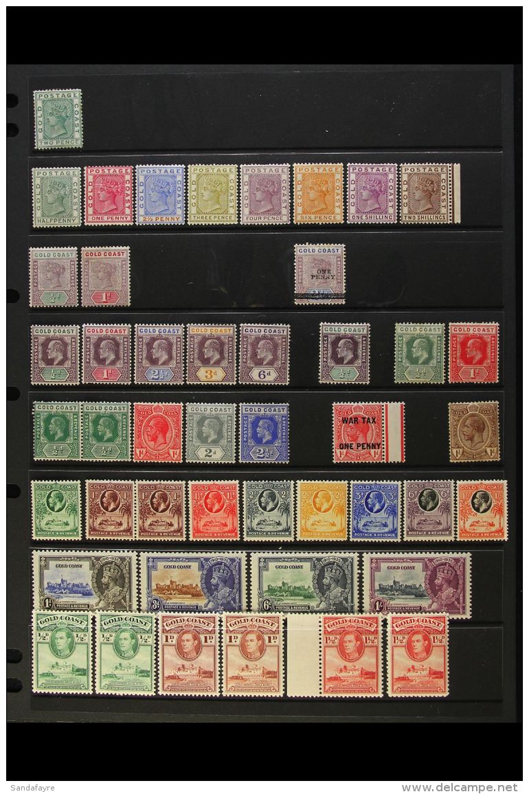 1876-1949 FINE MINT COLLECTION On Stock Pages, ALL DIFFERENT, Inc 1876-84 2d (regummed), 1884-91 Set (ex 2d), 1901... - Goldküste (...-1957)