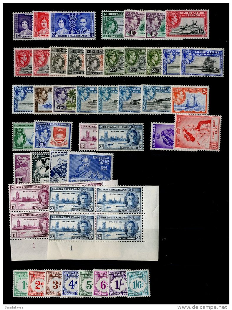 1937-55 The Lovely Complete, Fine Mint KGVI Collection SG 40/62, Plus All Additional Definitive Perf Changes And... - Gilbert- En Ellice-eilanden (...-1979)