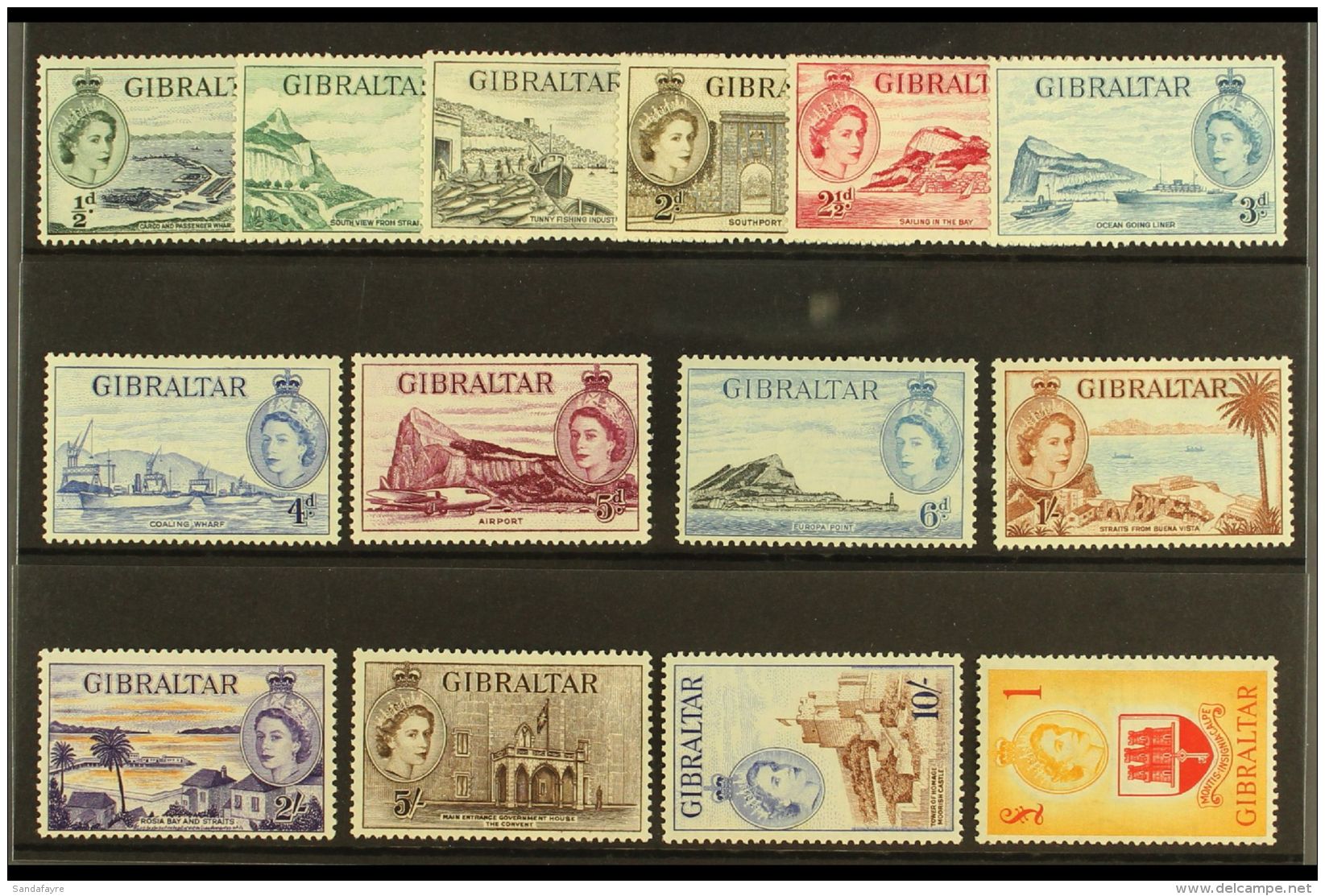 1953-59 Pictorials Complete Set, SG 145/58, Very Fine Mint, Very Fresh. (14 Stamps) For More Images, Please Visit... - Gibraltar