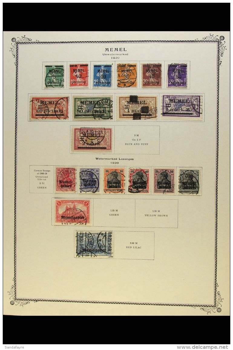 1920-23 USED COLLECTION Presented On A Set Of Printed Pages. ALL DIFFERENT &amp; Includes 1920 Opt'd Ranges To 2m,... - Andere & Zonder Classificatie