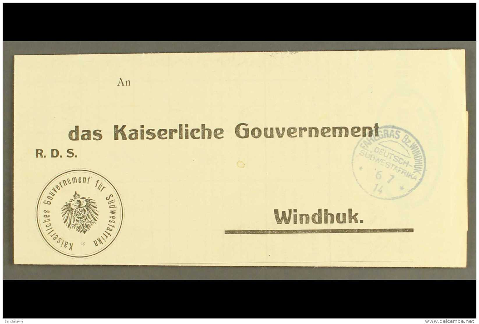 SOUTH WEST AFRICA 1914 (6 Jul) Official Government  Printed Meteorological Report For May 1914, Addressed To... - Sonstige & Ohne Zuordnung