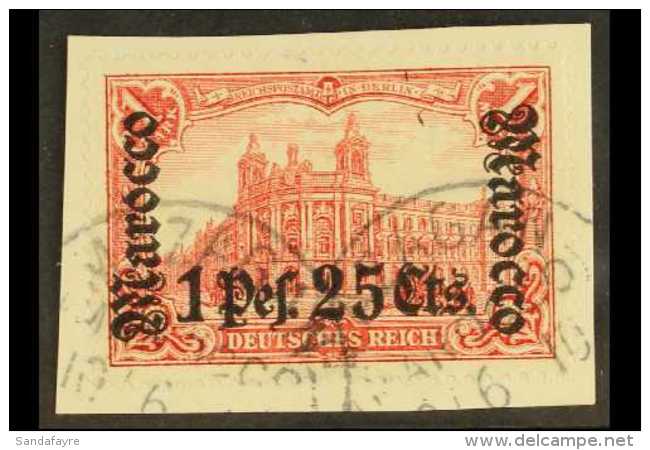 OFFICES IN MOROCCO 1906 1p 25 On 1m Carmine, Mi 43, Superb Used On Piece With Mazagan Cds Cancels. For More... - Andere & Zonder Classificatie