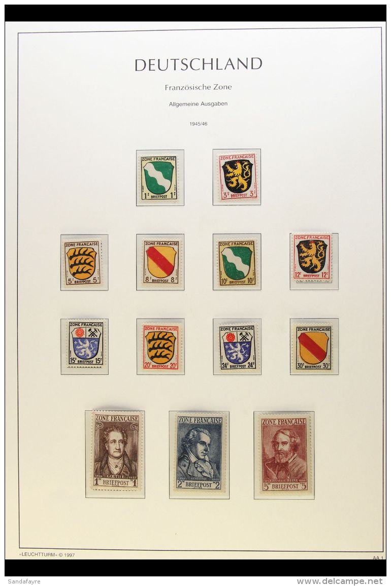 FRENCH ZONE 1945-1949 FINE MINT/NHM COLLECTION On Hingeless Pages, All Different, Some Stamps Are Never Hinged,... - Autres & Non Classés