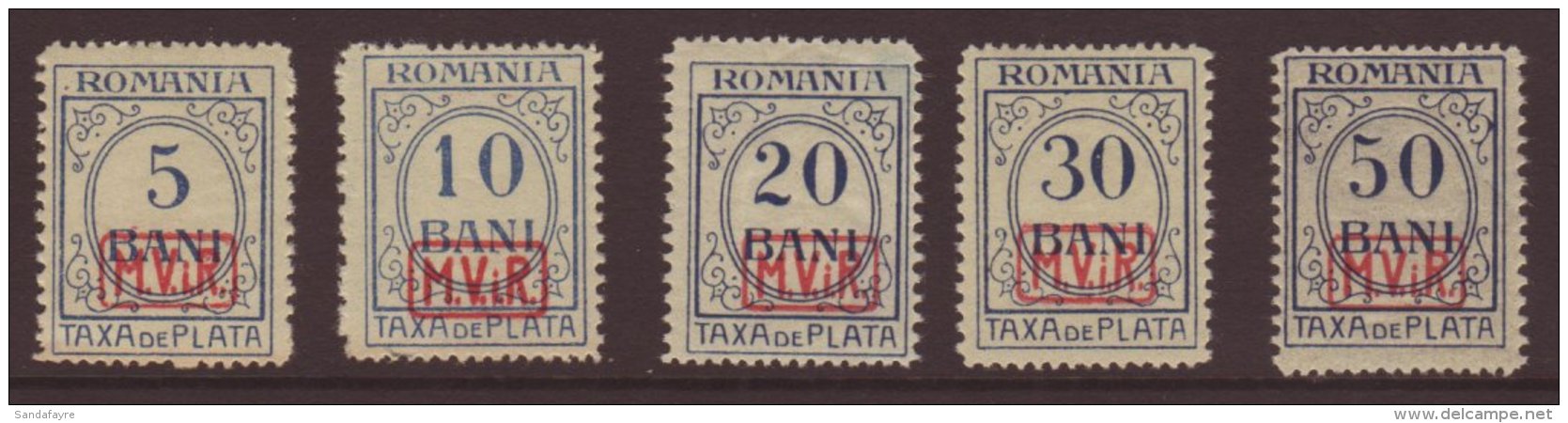 OCCUPATION OF ROMANIA 1918 Postage Due Set, Without Watermark, Michel 1/5, Very Fine NHM. (5 Stamps) For More... - Andere & Zonder Classificatie