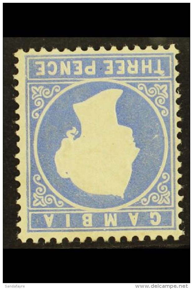 1880 3d Pale Dull Ultramarine WATERMARK INVERTED Variety, SG 14cBw, Very Fine Mint, Fresh. For More Images, Please... - Gambia (...-1964)