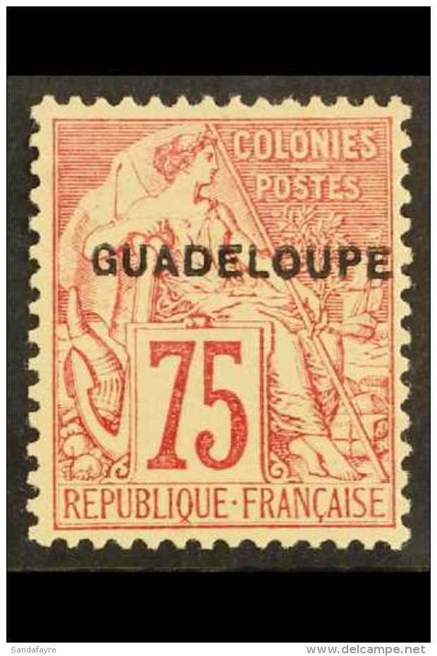 GUADELOUPE 1891 75c Rose-carmine On Rose Overprint (Yvert 25, SG 32), Very Fine Mint, Fresh. For More Images,... - Sonstige & Ohne Zuordnung