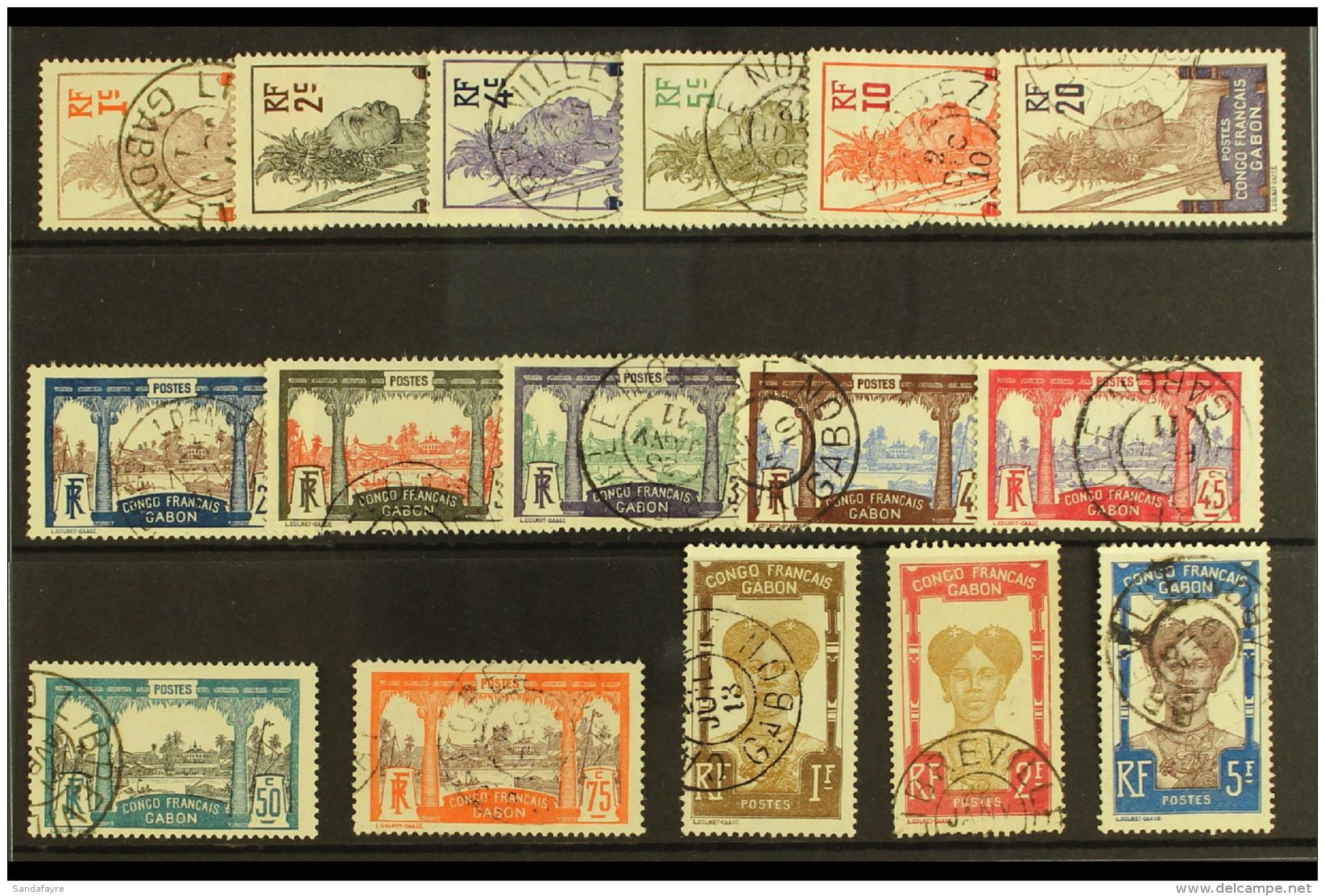GABON 1910 Pictorials Set Complete, SG 33/48 (Yvert 33/48), Fine Used, Very Scarce (16 Stamps) For More Images,... - Sonstige & Ohne Zuordnung