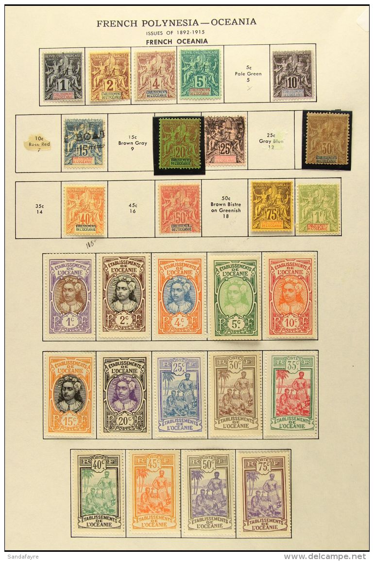 FRENCH OCEANIC SETTLEMENTS 1892-1956 Chiefly VERY FINE MINT All Different Collection On Printed Pages. With 1892... - Andere & Zonder Classificatie