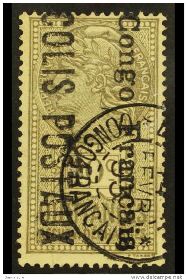 CONGO PARCEL POST 1893 10c Grey, SG P34 (Yvert 2), Very Fine Used, Signed Brun. For More Images, Please Visit... - Andere & Zonder Classificatie