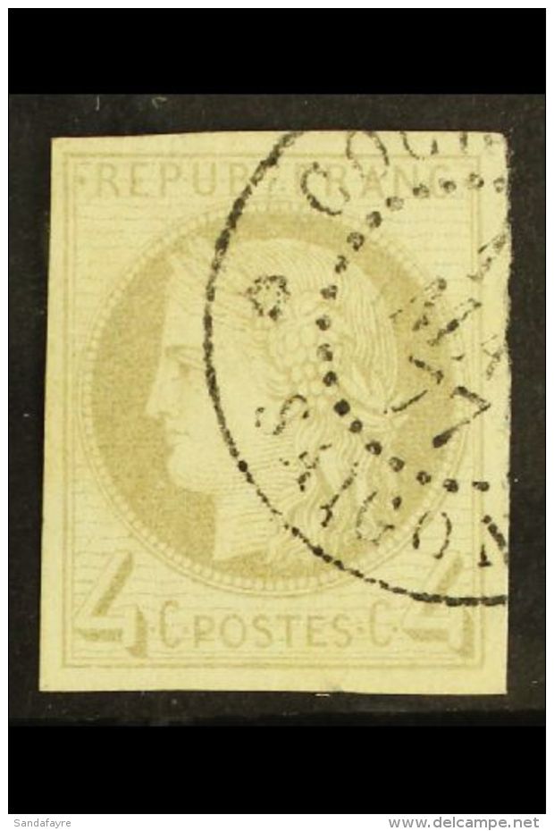 COCHIN CHINA 1876 4c Grey Ceres, Yv 16, Very Fine Used With Neat Strike Of "Cochinchine 11 Mai 77 Saigon" Cds. For... - Sonstige & Ohne Zuordnung