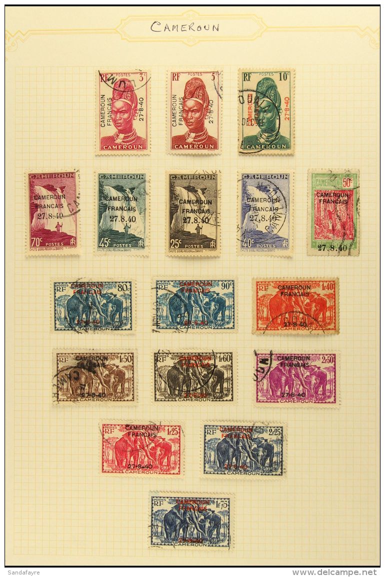 CAMEROUN 1915-58 Used Collection On Album Pages, Includes 1915 "Corps Expeditionnaire" Opts To 25c And 35c, 1916... - Andere & Zonder Classificatie