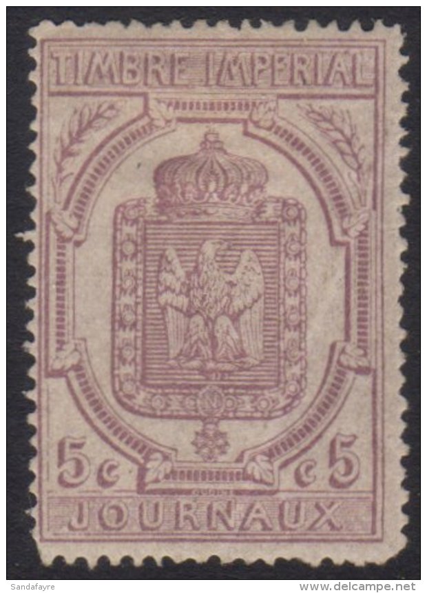 NEWSPAPER STAMPS 1869 5c Lilac, Perf 11&frac12;x12&frac12;, Yvert 10, Fine Mint. Horizontal Corner Crease Not... - Sonstige & Ohne Zuordnung