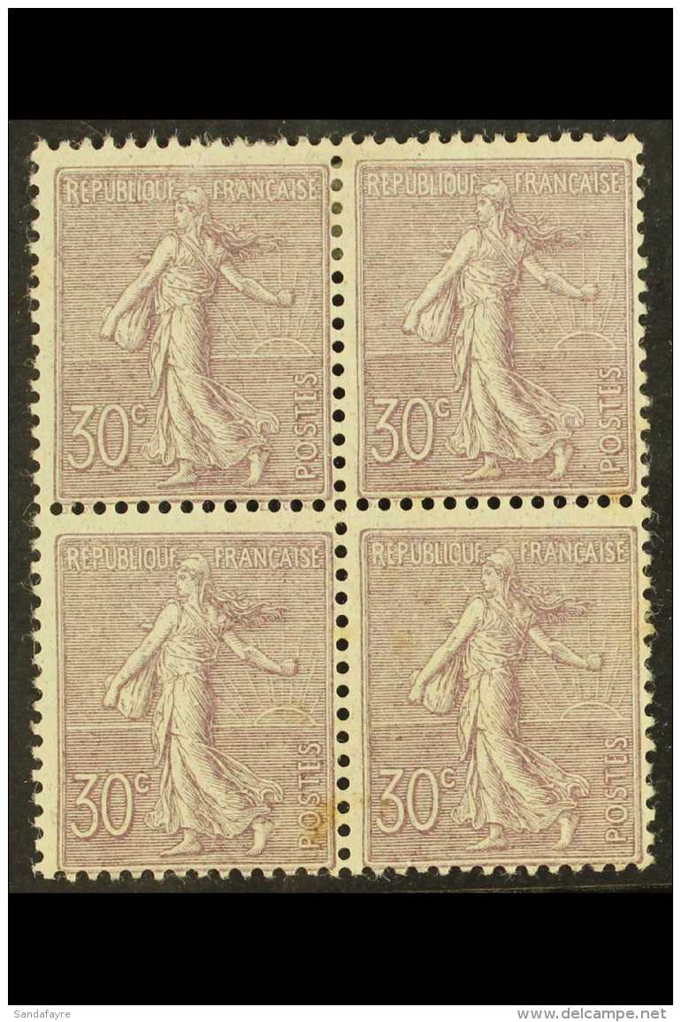 1903 30c Lilac "Sower", SG 319, (Yv 133), A Mint BLOCK OF FOUR, Some Faults (including Small Tear Top Left) But... - Sonstige & Ohne Zuordnung